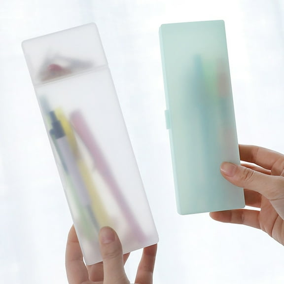 tooloflife Frosted Pencil Box Pencil Case Suitable for Pens Pencils Erasers Half Transparent White L
