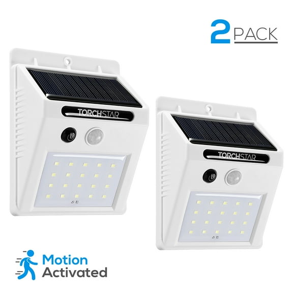 2 Pack LED Solar Wall Light, Sensor Motion Security Lighting Outdoor