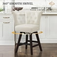 thumbnail image 4 of Dycanpo 26" Swivel Bar Stools Set of 3 with Back & Footrest, Counter Stools for Kitchen ,White-Faux Leather, 4 of 11