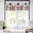 thumbnail image 5 of Snowman Christmas Valances for Windows Winter Christmas Tree Snowflakes Gray Rod Pocket Curtain Valance Window Treatment Short Curtains for Kitchen Living Room, 58"x16", 5 of 5