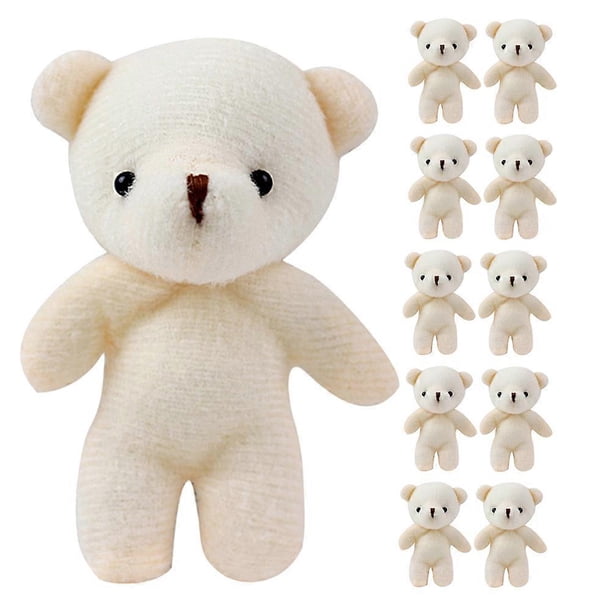 15Pcs Plush Stuffed Tiny Bear Doll Plush Bear Stuffed Animal Keychain Hanging Charm