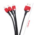 thumbnail image 2 of cable de datos de carga multicabezal Wdftyju 3 pulgadas para coche color rojo, 2 of 6