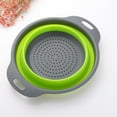 thumbnail image 2 of 3 Colors Pieces Collapsible Silicone Colander Fruit Vegetable Strainer Basket Colander Folding Kitchen Silicone Strainer, 2 of 5