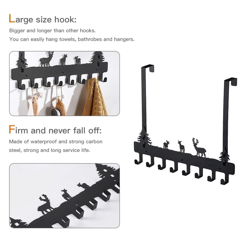 Kepooman Over The Door Hooks 8 Pack Over The Door Towel Hanger for Coat Hangers Sturdy Stainless Steel Hooks for Hanging Coats, Black Kepooman Over The Door Hooks 8 Pack Over The Door Towel Hanger for Coat Hangers Sturdy Stainless Steel Hooks for Hanging Coats, Black