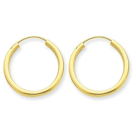 14kt Yellow Gold Polished Round Endless 2mm Hoop