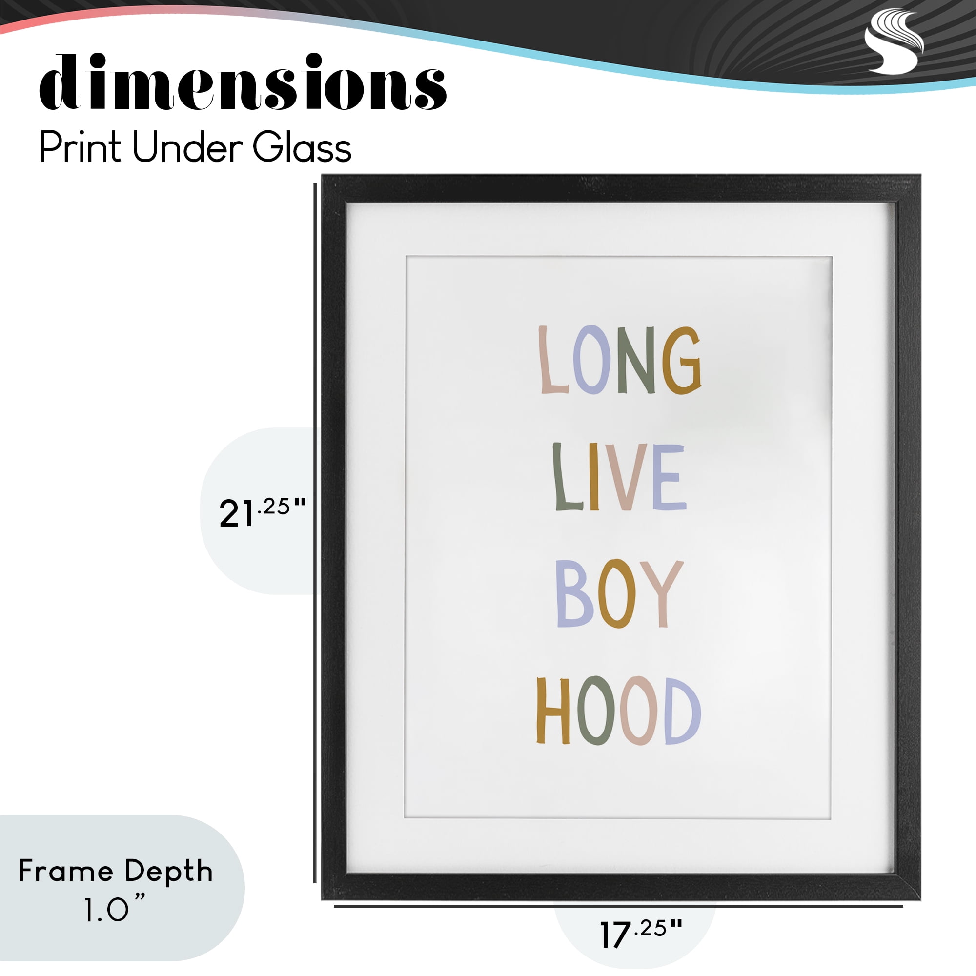 Stupell Industries Long Live Boy Hood Black Framed Print Under Glass, design by Katie Griggs