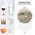 thumbnail image 6 of Naloa Vineyard Landscape Leather Coasters for Drinks, Durable Drink Coasters 4 Set for Tabletop Protection, Luxurious Home Décor and Housewarming Gift ( {designName})Round Shape, 6 of 6