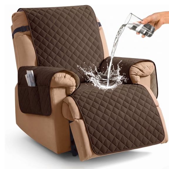 Nalqet Waterproof Sofa Cover for one person seat– Washable Non Slip Furniture Protector Couch Cover for Pets and Dogs Cats, Chocolate