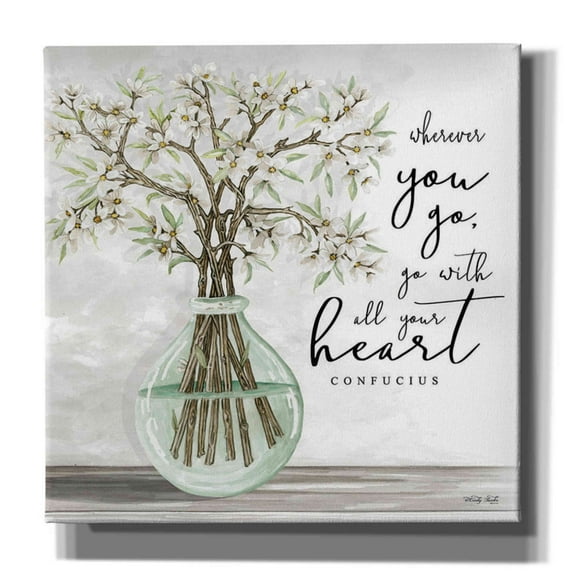 Epic Graffiti 'Go With All Your Heart' by Cindy Jacobs, Canvas Wall Art, 18"x18"