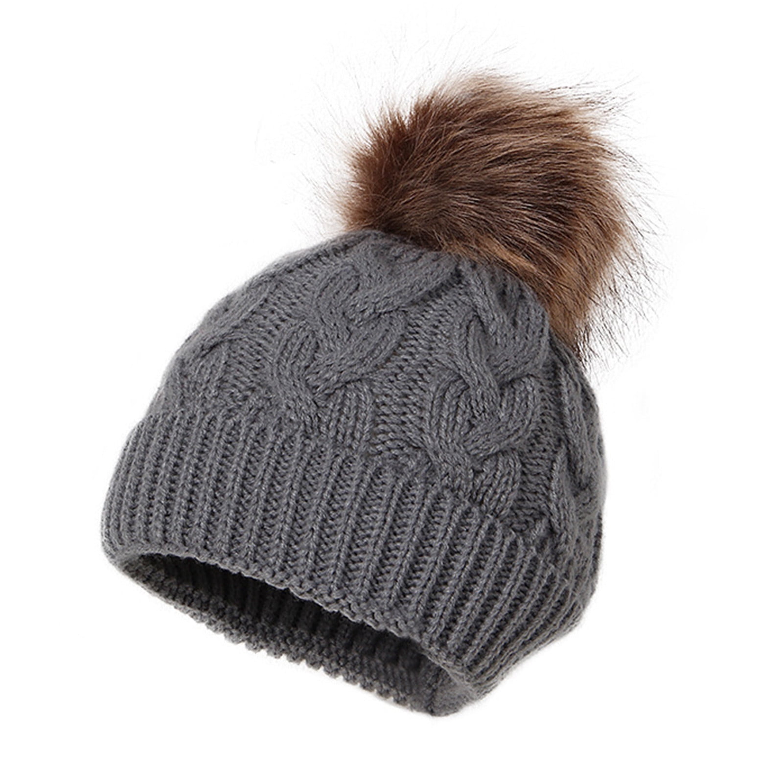 Cute Girl Boy Woolen Knit Baby Pompom Beanie Ski Hat Winter Head Keep Warmer Cap 