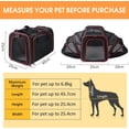 thumbnail image 2 of Bolsa de transporte transpirable y expandible para perros y gatos, bandolera plegable con colchón desmontable, jaula de transporte para camping, senderismo y viajes (mediana), 2 of 4
