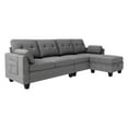 HONBAY Convertible Sectional Sofa LShape Couch with Storage Ottoman