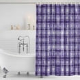thumbnail image 2 of Polyester Fabric Purple Plaid Shower Curtain, Modern Art Checkered Farmhouse Waterproof Bathtub Curtain Bathroom Decor Set with Hooks 66 x 72 Inches, 2 of 6