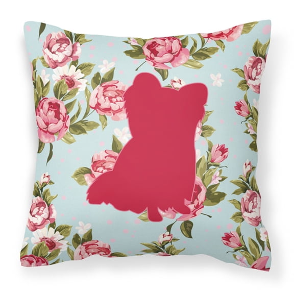 Carolines Treasures Chihuahua Shabby Chic Blue Roses Decorative Outdoor Pillow