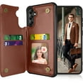 thumbnail image 1 of Galaxy A14 5G Case, Tekcoo Galaxy A14 5G Wallet Case, PU Leather ID Cash Credit Card Holder Slots Magnetic Closure Kickstand Flip Slim Cover for Samsung A14 5G [Brown], 1 of 8