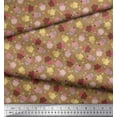thumbnail image 3 of Soimoi Brown Cotton Voile Fabric Dot,Floral & Cupcakes Food Print Fabric by the Yard 42 Inch Wide, 3 of 3