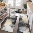 thumbnail image 2 of Gray Black Gold Marble Pattern Kitchen Rugs Sets Of 3,Kitchen Runner Rugs Non Skid Washable,Decorative Kitchen Floor Mats for Kitchen,Sink,Laundry,17"x30"+ 17"x47" + 17"x59", 2 of 6