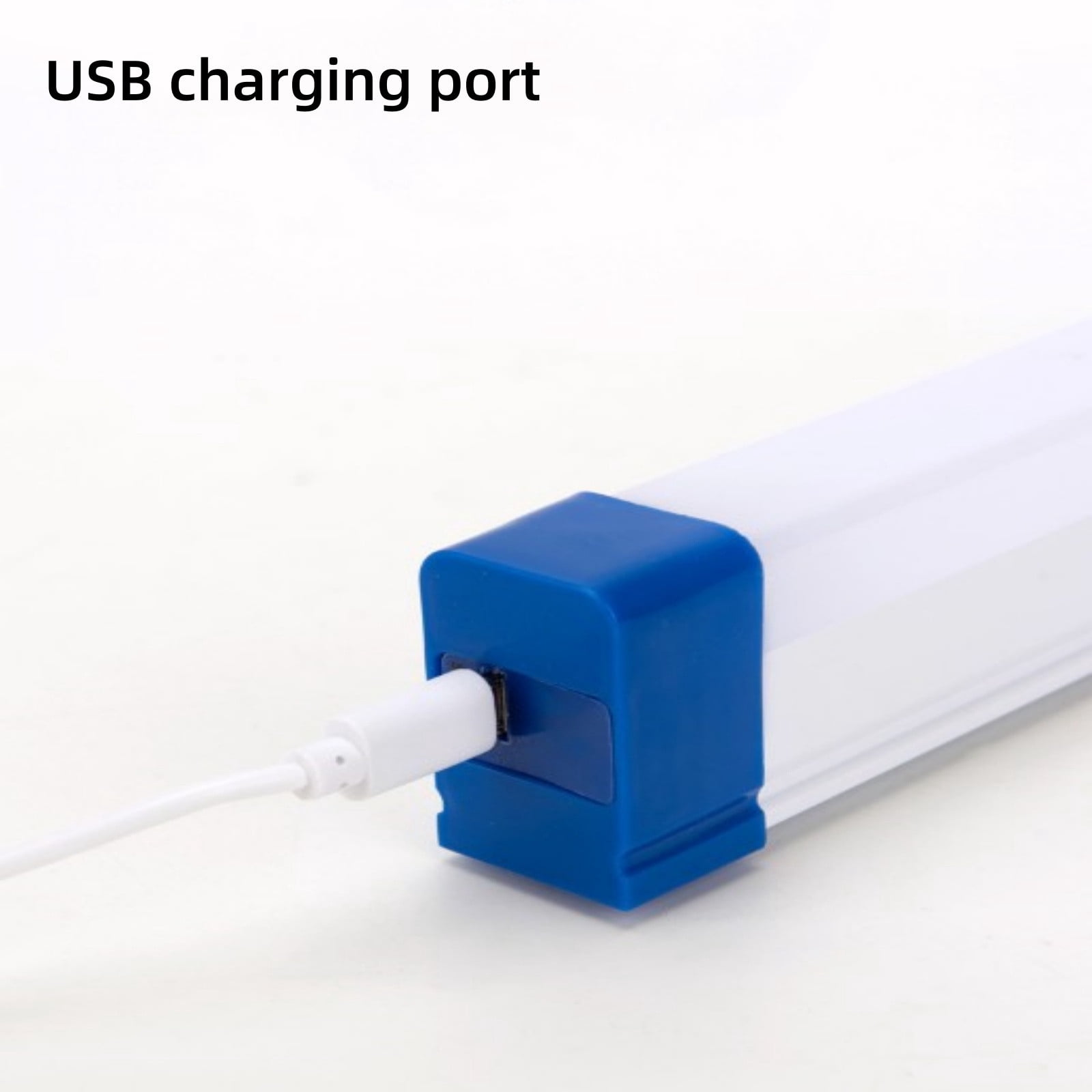 LED Emergency Light Tube USB Rechargeable Three-Speed Dimming Magnetic Hook 12.6 Inch Blue Rainproof Camping Power Outage Lamp