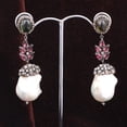 thumbnail image 3 of Natural Pearl Tourmaline,Diamond Gemstone 925 Sterling Silver Earrings, 3 of 3