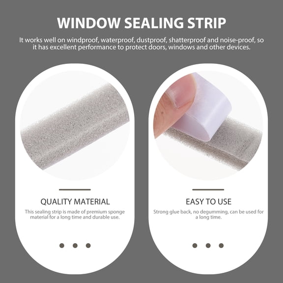 OUNONA 2 Rolls White Sponge Soundproofing Tape for Wooden Doors Insulation