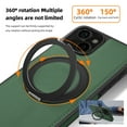 thumbnail image 5 of 3-in-1 [Magnetic+KickStand+Ring Holder] for iPhone 13 PU Leather Case, Compatible with MagSafe, Invisible 360° Rotatable Ring Stand Shockproof Protective Magnetic Cover,Darkgreen, 5 of 7