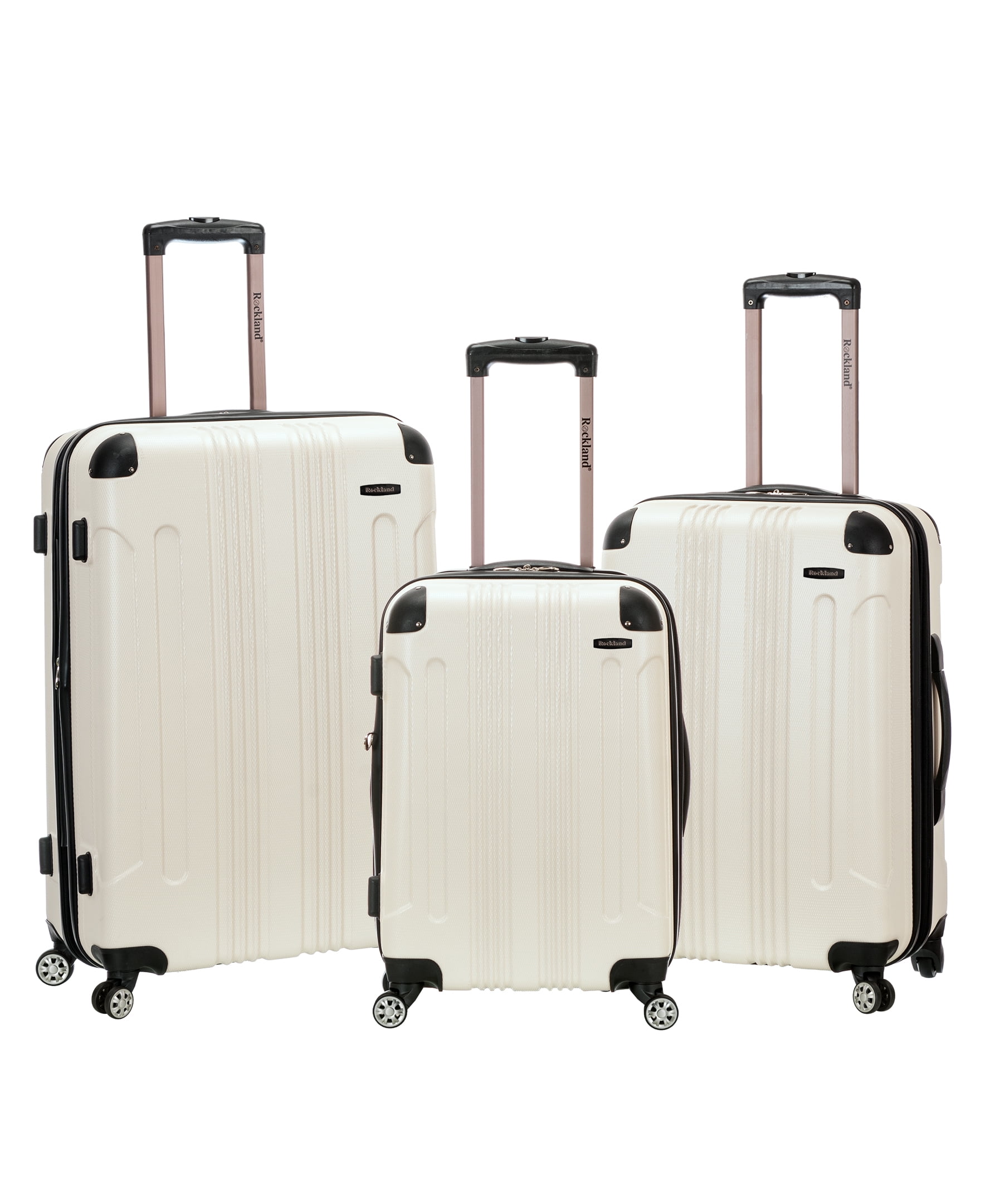rockland luggage sonic 3 piece hardside spinner luggage set