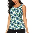 thumbnail image 2 of Uemuo Blue Sunflowers Pattern Workout Tank Tops for Women Breathable Moisture-wicking tank top Sleeveless Running Loose Fit Yoga Tops Active Shirts Sports Gym Exercise, 2 of 9