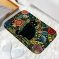 thumbnail image 6 of 1pc Black Cat Among Flowers Absorbent Non-Slip Bathroom Thickened Flannel Rug Decor,Soft,Quick Drying,Suitable For Indoor/outdoor Use,Bathrooms,Bedrooms,Kitchens,Terrace,Laundry Rooms,16"x24", 6 of 9
