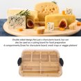 thumbnail image 2 of Rupoun Bamboo Charcuterie Board with Clear Locking Lid, Dual Sided Wood Cheese Serving Tray with Built-in Compartments for Picnics and Parties, 14.2 x 11 Inches / 36 x 28 cm, 2 of 8