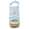 thumbnail image 2 of Sandalias De Cuña De Encaje Tacón De Plataforma Punta Abierta Para Mujeres Flor Azul 41, 2 of 6