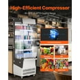 thumbnail image 3 of KFFKFF Airy Merchandiser, Triple-Layered Business Fridge, Accessible Display Chiller with Air Veil, 4 Rotating Casters, Illuminated by LED, Suitable for Eateries, Shops, Workplaces, 7.8 Cubic Feet, 3 of 9
