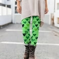 thumbnail image 5 of Ecqkame Women's Valentines Day Leggings Hearts Print Yoga Sports Fitness Pants Casual Hip Stretch Tight Pants Green XXL, 5 of 9
