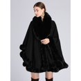 thumbnail image 2 of Ponchos para mujer Obosoyo, piel sintética, cuello, capa, capa, pashmina, 2 of 5