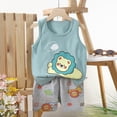 thumbnail image 2 of HCNTES Boy Clothes Toddler Baby Boys Summer Outfits Set Sleeveless Cute Print T-Shirt Shorts Set 3 Months-4T Size 4-5 Years,z1-Blue, 2 of 4