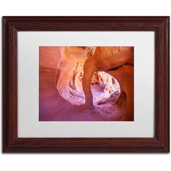 Trademark Fine Art "Windstone Arch" Canvas Art by Pierre Leclerc, White Matte/Wood Frame