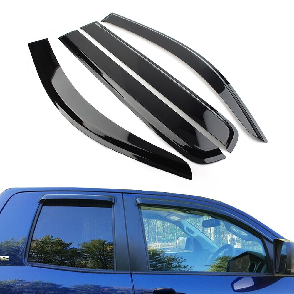 ZS Car Window Visors Rain Guards Vent Shade For Toyota Tundra Crewmax 20072020 Smoke
