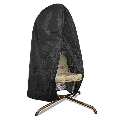 BULEXYARD Black Oxford Fabric Chair Cover Waterproof Dustproof, Heavy Duty Outdoor Patio Furniture Covers (Egg Chair Cover)