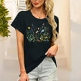 thumbnail image 5 of PFRNLF Graphic T shirts for Women Womens Floral Graphic Tees Short Sleeve Casual T-Shirts Boho Style Cute Summer Loose Fit Tops, 5 of 5