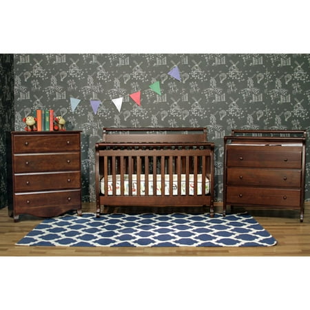 DaVinci Emily 4-in-1 Fixed-Side Convertible Crib, Espresso