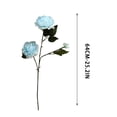 thumbnail image 3 of 7 Bundles 3-Heads Faux Silk Peony Flowers Realistic Fake Floral Stems Home Wedding Table Centerpiece Vase Decor,Blue, 3 of 6