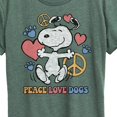 thumbnail image 3 of Peanuts - Peace Love Dogs - Women's Short Sleeve Graphic T-Shirt, 3 of 6