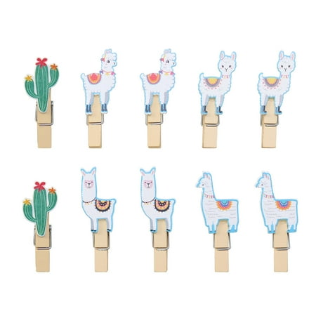 

Cactus Alpaca Wooden Clips 50pcs Creative Cactus Alpaca Wooden Clips Photo Paper Craft Clips Photo Holder Paper Pegs Photo Folders with Hemp Rope