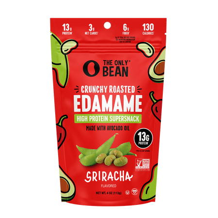 The Only Bean Roasted Edamame Beans Sriracha, 4oz