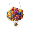 thumbnail image 3 of 2d globos de aire caliente plano adorno colgante acrílico 18x20 cm con cadena de metal para patio de jardín, 3 of 9