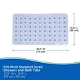 thumbnail image 6 of Kenney® Inside the Shower Vinyl Semi-Brushed Bath Mat with Suction Cups and Drain Holes, 27.5" L x 15.5" W, Clear and Blue, 6 of 6
