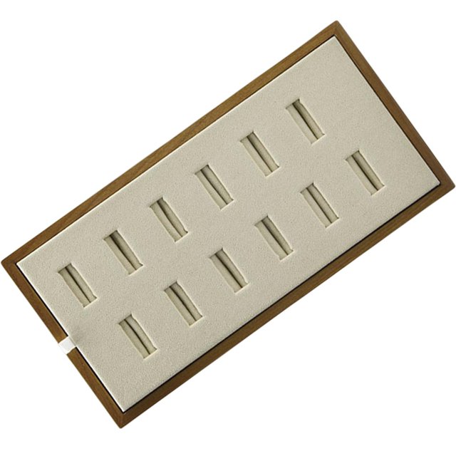 Bandeja organizadora de madera maciza para guardar anillos y collares, ideal para objetos de colección. A