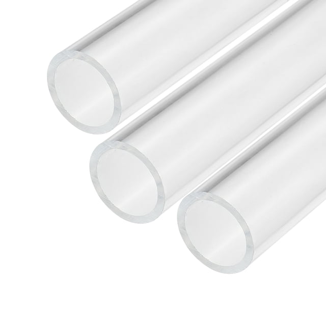 Unique Bargains Tuyau Acrylique Transparent Tube Rond Rigide 3 Pcs 24mm ID 30mm OD 6 Pieds pour Lampes et Lanternes, Système de Refroidissement par Eau