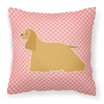 thumbnail image 2 of Carolines Treasures BB3686PW1818 Cocker Spaniel Checkerboard Blue Fabric Decorative Pillow, 2 of 5