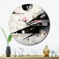 thumbnail image 2 of Designart "Bold Stripes Pink Black Fusion" Cubism Oversized Wall Clock, 2 of 5