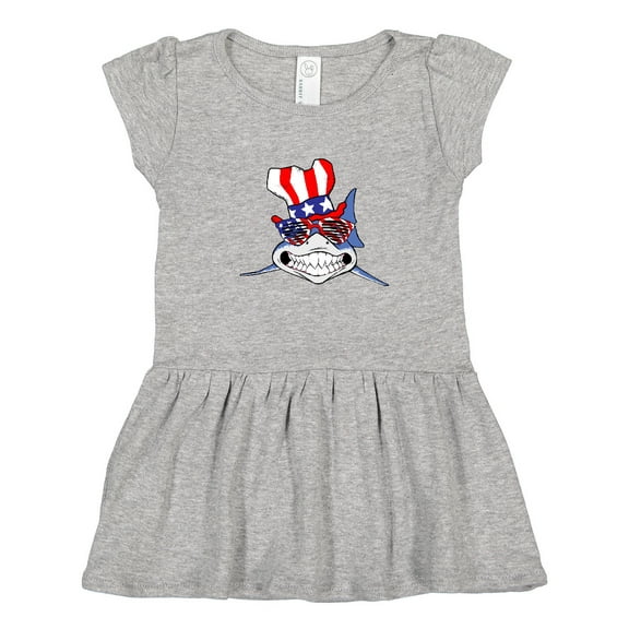Inktastic 4th of July Patriot Shark Girls Toddler Dress